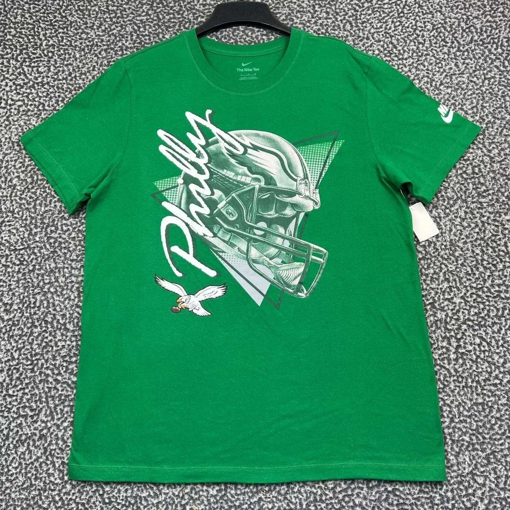 Nike Philly Philadelphia Eagles Shirt Men Large Green Short Sleeve Cotton New L